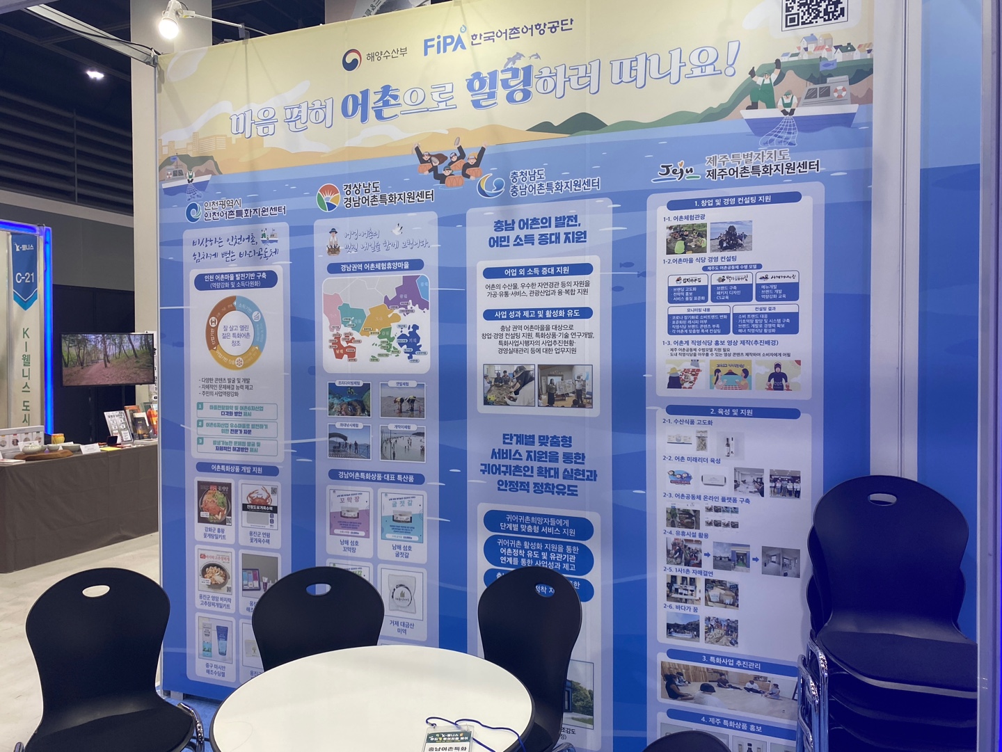 마음 편히 어촌으로 힐링하러 떠나요 제주어촌특화지원센터 지원현황 포스터